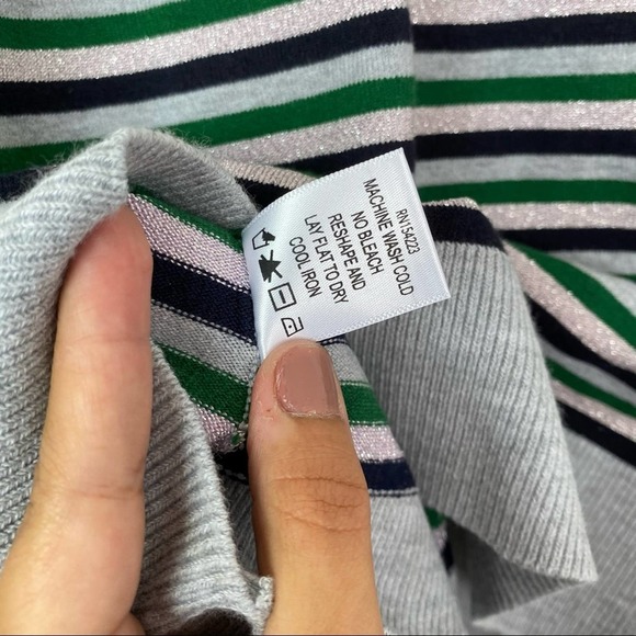 JoosTricot Metallic Striped Stretch-knit Sweater Long Sleeve Medium - Picture 9 of 9